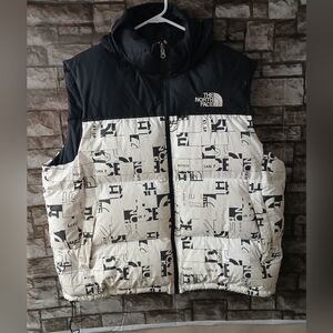 The North Face Graphic Black and White 700 Vest